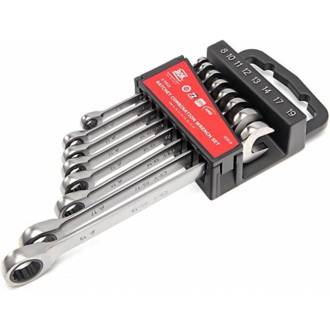 AOK 8-delige PROFI ring, ratelset, steeksleutelset