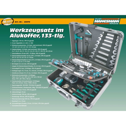Brüder Mannesmann 29079 133-delige Gereedschapskoffer