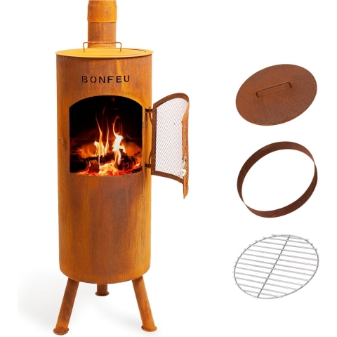 BonFeu 3002R Tuinhaard BonGiano LP - Roest - 164cm - 30cm