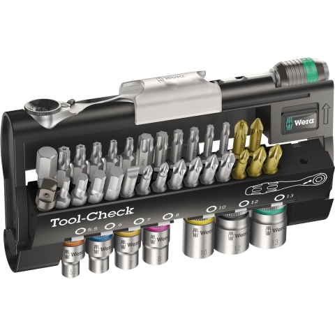 Wera 05073220001 38-delige Tool-Check 1 SB Bit/- Dop-ratelset