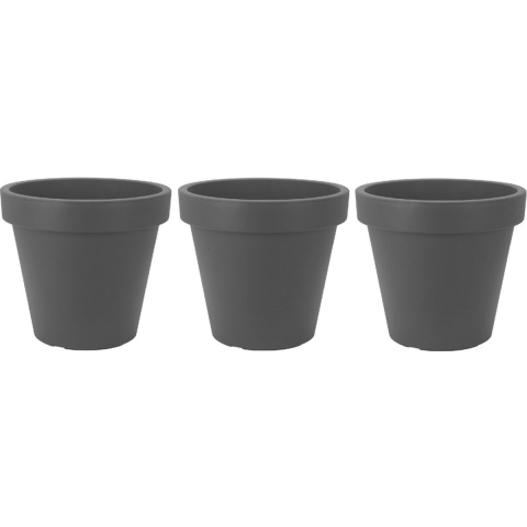 3x Antraciet grijze bloempotten 47 cm -