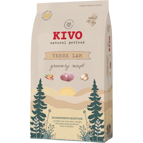 Kivo Hondenvoer Gedroogde Lam Graanvrij 14 kg