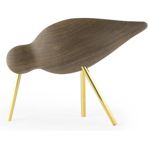 Normann Copenhagen Shorebird Vogel Decoratie Medium Walnoot Messing