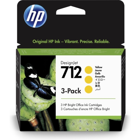 HP 712 29 ml inktcartridge voor DesignJet, geel, 3-pack