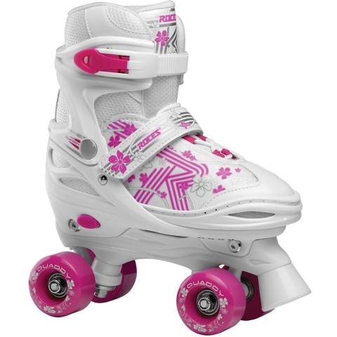 Roces Quaddy 3.0 Rolschaatsen Meisjes Wit/Roze Maat 38 41