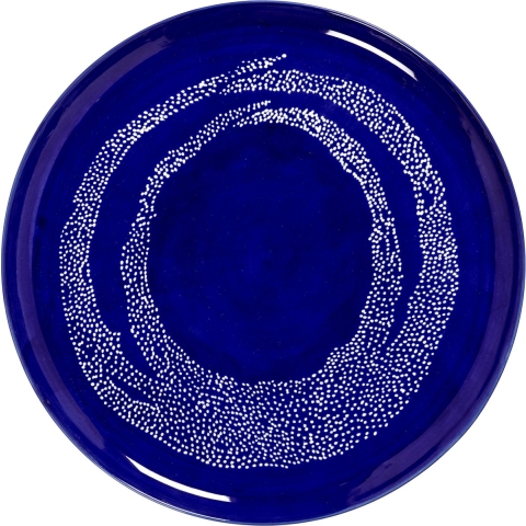 Serax Feast By Ottolenghi ServeerschaalØ35 Dark Blue Dots White