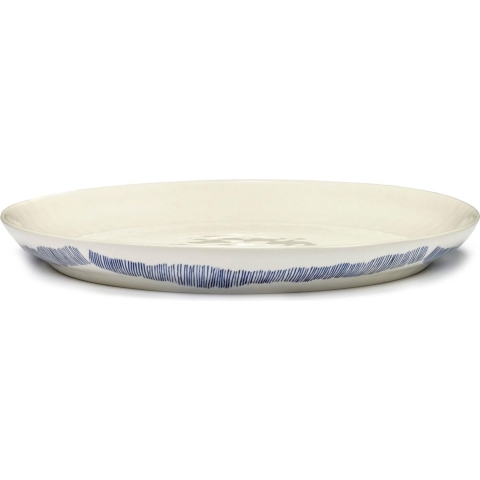 Serax Feast By Ottolenghi ServeerschaalØ35 White Stripes Blue