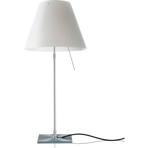 Luceplan Costanza Tafellamp Telescopisch Met Dimmer Aluminium/wit