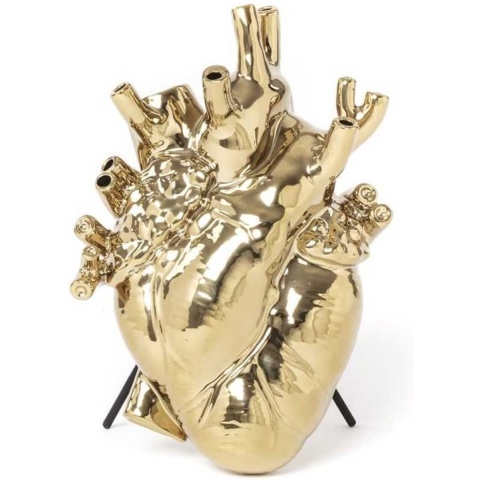 Seletti Love In Bloom Hart Vaas Goud