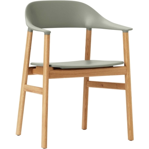 Normann Copenhagen Herit Armchair Oak Stoel Dusty Green