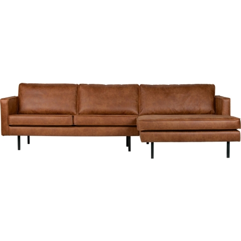 BePureHome Rodeo 3-zits Bank Met Chaise Longue Rechts Cognac