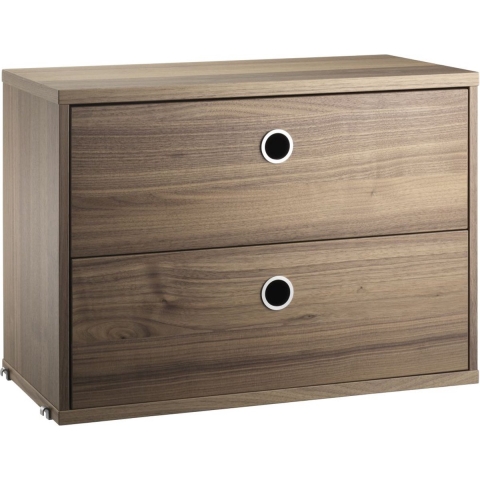 String Furniture Cabinet With Two Drawers 58 X 30 X 42 Cm Walnoot