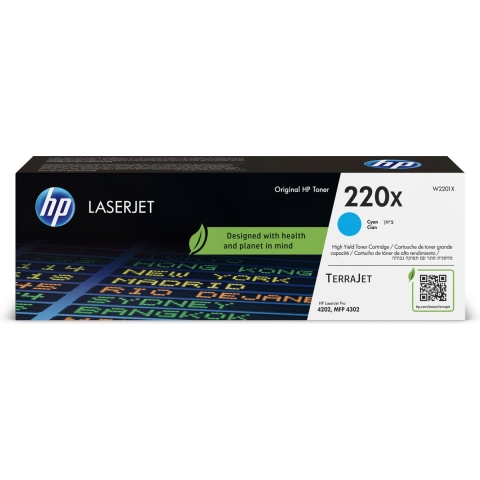 HP 220X originele LaserJet-tonercartridge, cyaan