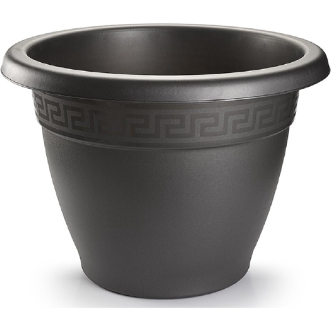 3x Antraciete plantenbakken/bloempotten 50 cm rond -