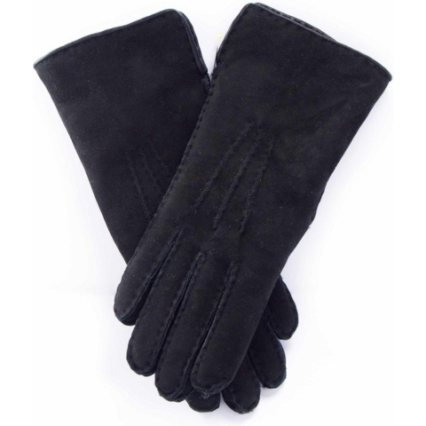 Zwarte Lammy handschoenen suede voor dames 7 (M - 24 cm) -