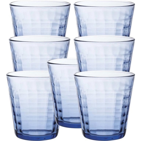 24x Drinkglazen/waterglazen blauw 275 ml Prisme -