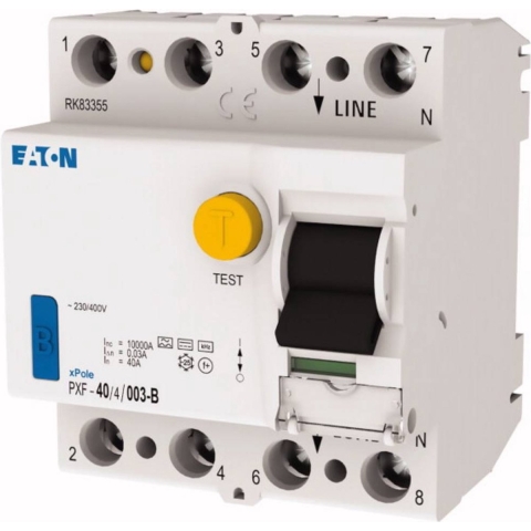 Eaton 300299 PXF-40/4/003-B Aardlekschakelaar Aardlekschakelaar voor AC/DC B 4-polig 40 A 0.03 A 230 V, 400 V