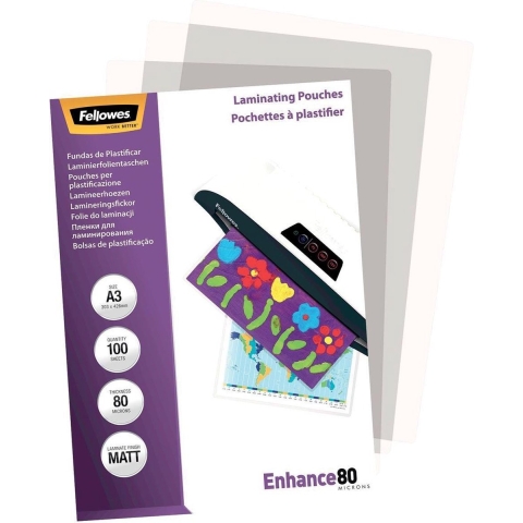 Fellowes Lamineerhoezen Enhance Mat 80 mic A3 (100 Stuks)