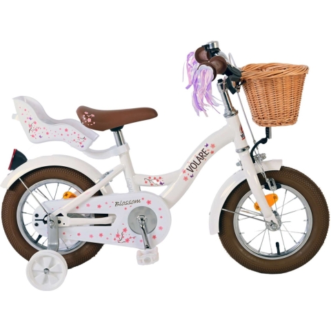 Volare Blossom Kinderfiets Meisjes 12 Inch Blossom Kinderfiets Wit  +€15 Inruilkorting
