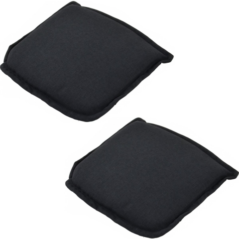 8x Stoelkussens/zitkussens antraciet Boston 46 x 47 cm -