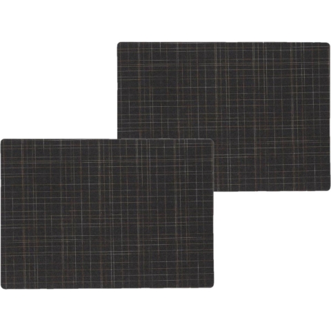 12x stuks stevige luxe Tafel placemats Liso zwart 30 x 43 cm -