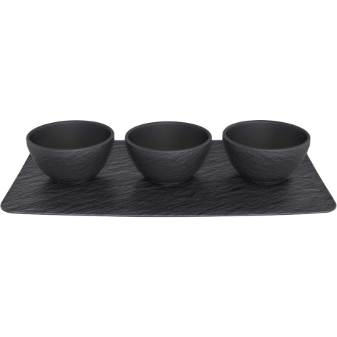 Villeroy & Boch Dipschaaltjes Set Manufacture Rock - Zwart - 4-delig