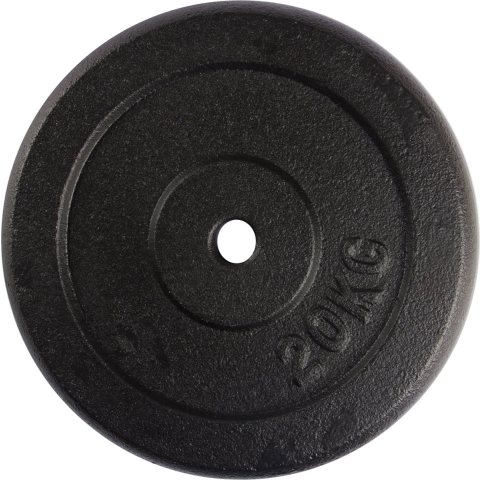 VirtuFit Gietijzeren Halterschijf - Halter gewicht - 30 mm - 20 kg - Zwart
