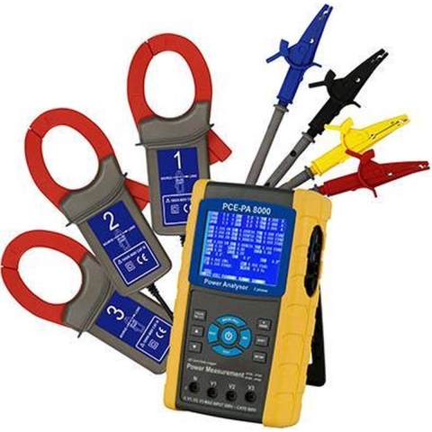 PCE Instruments Netwerkanalyser 3-fasig Met logger, Incl. stroomtang