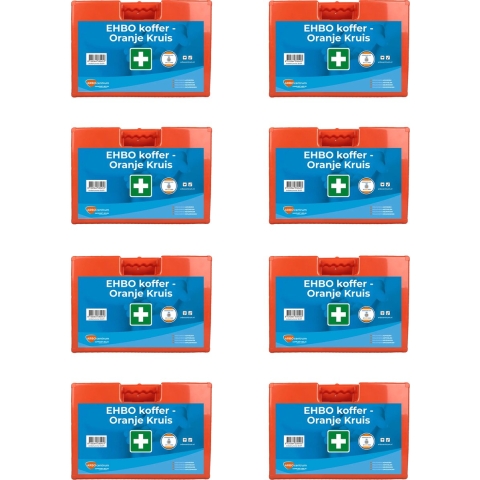 8-pack EHBO Koffer Oranje Kruis - 8-pack EHBO koffer oranje kruis