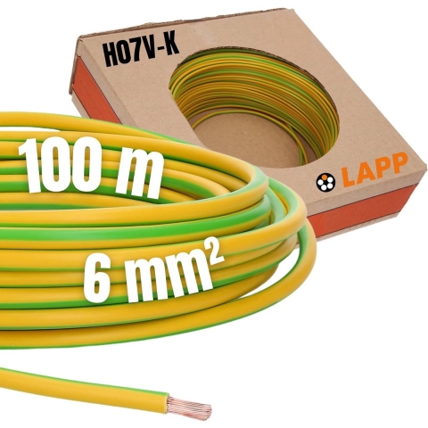 LAPP 4520004-100 Draad H07V-K 1 x 6 mm² Groen, Geel 100 m