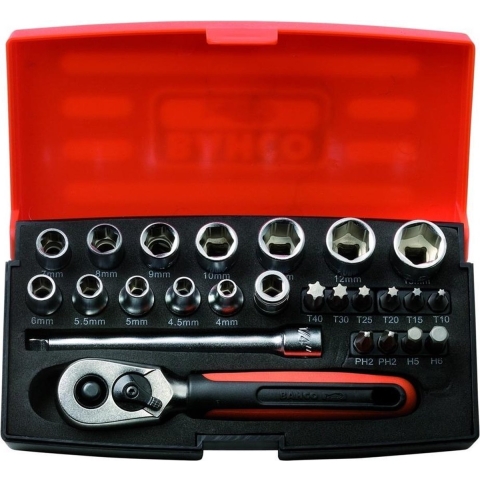 Bahco SBSL25 25 Delige Doppenset In Koffer - 1/4"