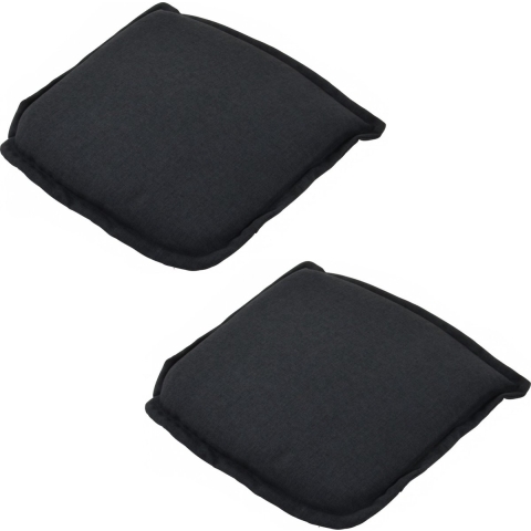 6x Stoelkussens/zitkussens antraciet Boston 46 x 47 cm -