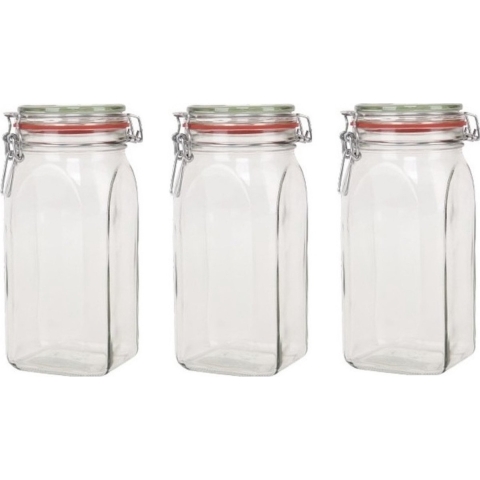 10x Weckpot/inmaakpotten 1500 ml/1,5 liter met beugelsluiting -