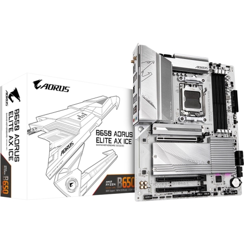 Gigabyte B650 AORUS ELITE AX ICE Moederbord Socket AMD AM5 Vormfactor ATX Moederbord chipset AMD® B650