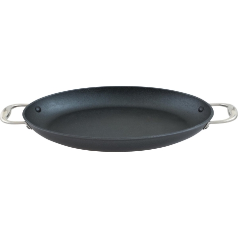 Point-Virgule Pan-Ã -moi ovalen gietijzeren vispan Excalibur coating 38x26cm