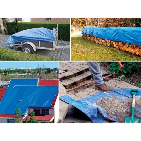 Dekzeil blauw/zwart ultrasterk 6 x 10 m - Velleman