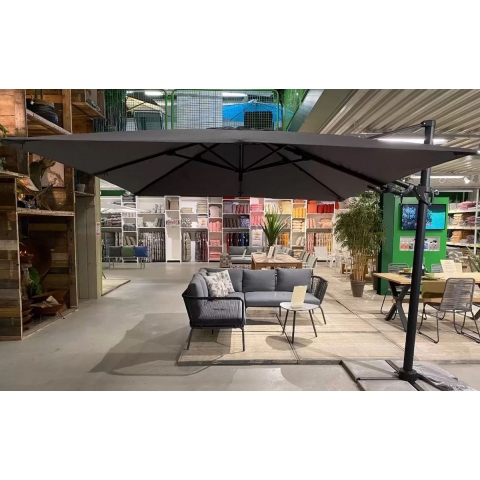 Barletta vrijhangende zweefparasol 3x3 m. grijs - Borek