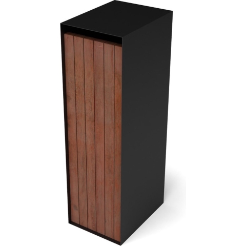 Xilta brievenbus zwart met padoukafwerking 300x400x1100 mm - Geroba