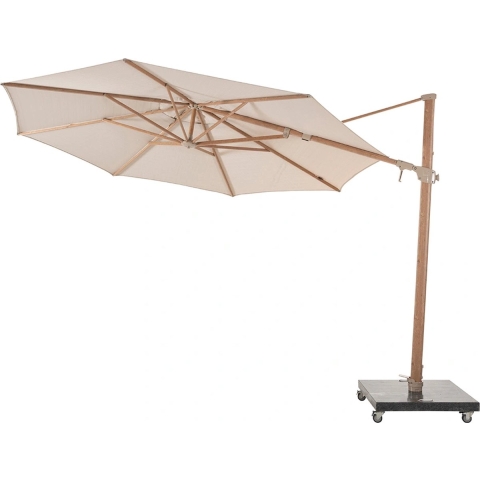 Parasol Siesta Premium 350 cm dia. zand met houtlook frame 4SO - 4SO