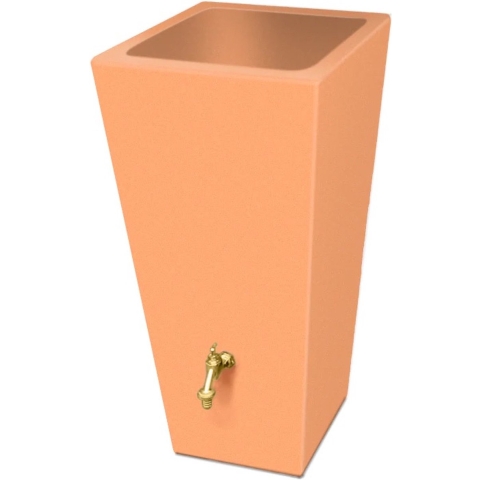 Regenton manhattan gewassen terracotta 100L incl. messing kraantje - Prestige