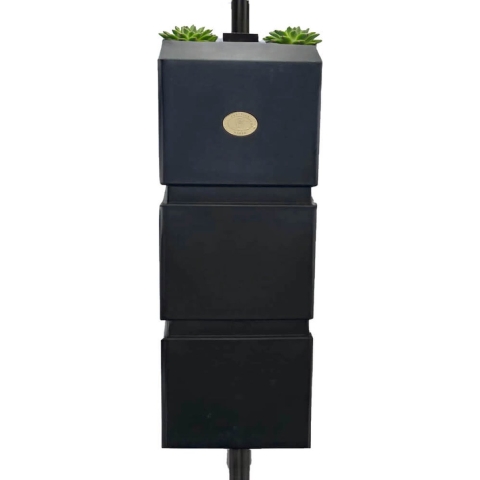 Wand regenton zwart 100L incl. plastic kraantje - Prestige
