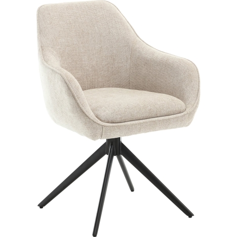 Livingfurn Thomas draaibare armstoel - stof - toffee