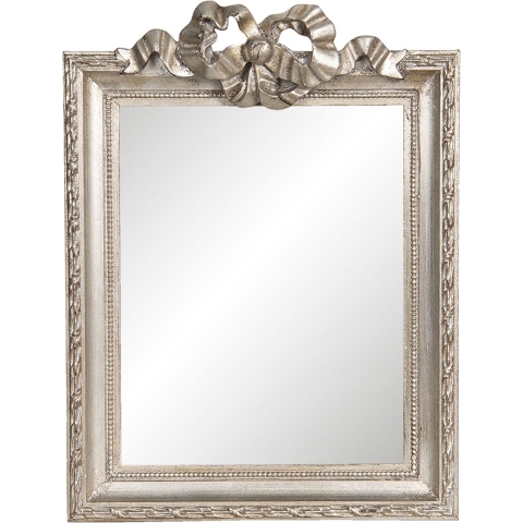 Clayre & Eef Spiegel 25x34 cm Zilverkleurig Hout Rechthoek Grote