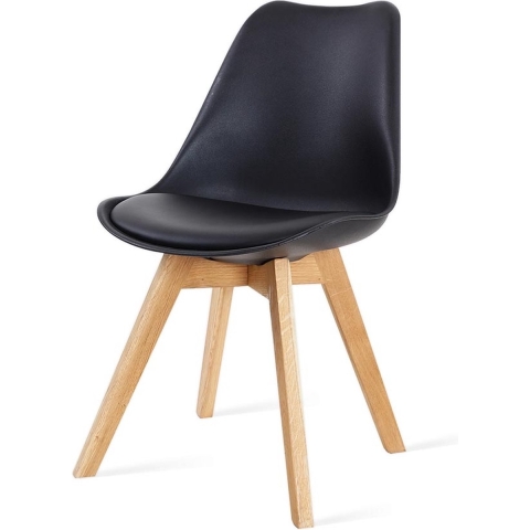 Essence Madera Eetkamerstoel Zwart - Houten Poten