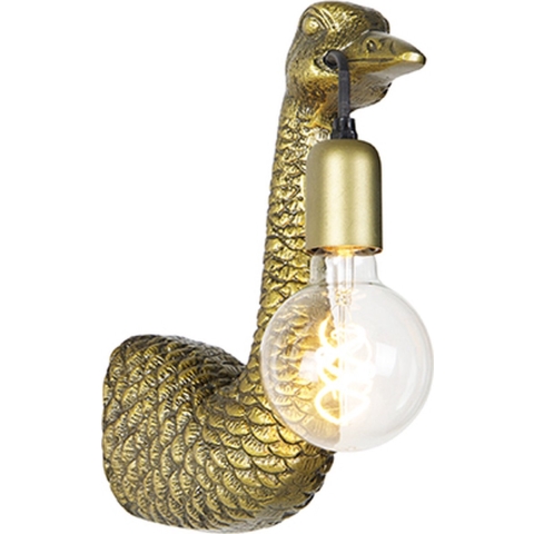QAZQA Vintage wandlamp messing - Animal Camel bird