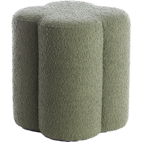 Light & Living Nalani poef 38x38x45 cm - bouclé donkergroen