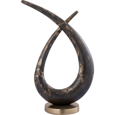 PTMD Deco object Ornament Kayen - 30x14x46 cm - Aluminium - Goud