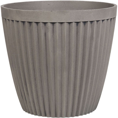 Beliani - POKA - Plantenbak - Grijs - 44 cm - Polyresin