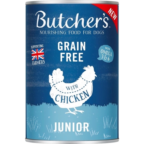 24x 400g Butcher's Original Grainfree Junior met kip nat hondenvoer