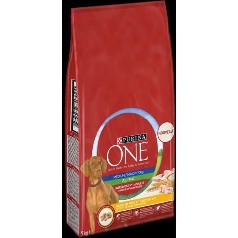 2x7kg Medium/Maxi Active Kip Purina ONE Hondenvoer